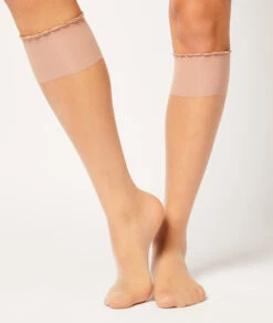 2 Paires De Mi-bas Poudrés - 15D