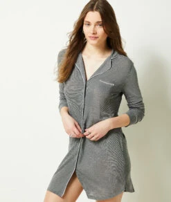 Chemise De Nuit à Manches Longues -Boutique De Mode Luxe 652460402 6