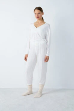 Pantalon De Pyjama Uni -Boutique De Mode Luxe 652547380 a