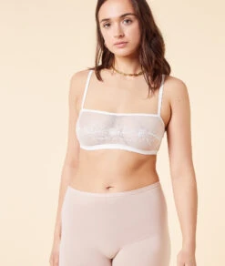 Soutien-gorge Bandeau En Tulle Brodé -Boutique De Mode Luxe 652944159 b