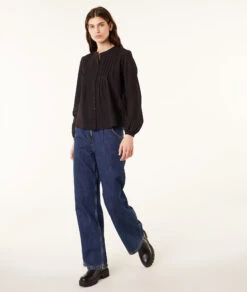 Chemisier Manches Longues En Coton -Boutique De Mode Luxe 653412407 6