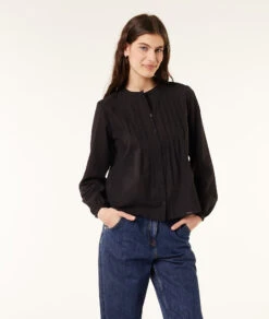 Chemisier Manches Longues En Coton -Boutique De Mode Luxe 653412407 c