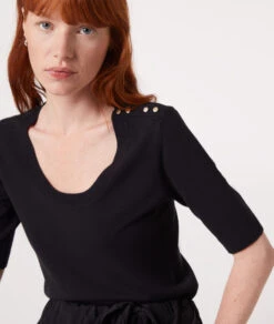 Pull Col Rond Manches Courtes -Boutique De Mode Luxe 653568305 c