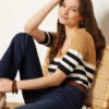 Pull à Rayures Manches Courtes -Boutique De Mode Luxe 653568306 x