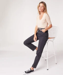 T-shirt Col Rond En Fines Mailles -Boutique De Mode Luxe 653568388 6