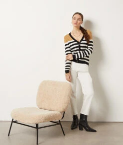 Gilet à Rayures En Maille -Boutique De Mode Luxe 653573606 6