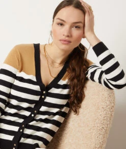 Gilet à Rayures En Maille -Boutique De Mode Luxe 653573606 b