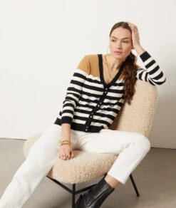 Gilet à Rayures En Maille -Boutique De Mode Luxe 653573606 c