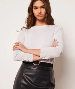 Pull Col Bateau En Maille Fine -Boutique De Mode Luxe 653574403 b