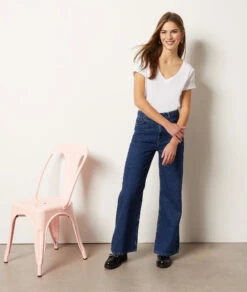 T-shirt Manches Courtes Col V 100% Coton -Boutique De Mode Luxe 653574901 6