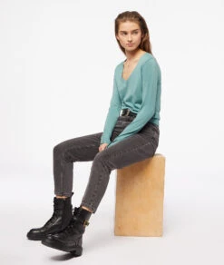 Pull Col V En Maille Fine -Boutique De Mode Luxe 653577738 6