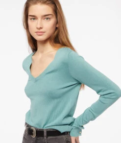 Pull Col V En Maille Fine -Boutique De Mode Luxe 653577738 c