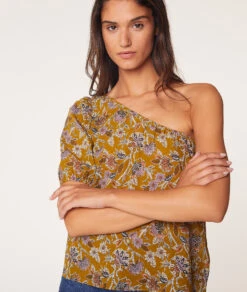 Top Asymétrique Imprimé 100% Coton -Boutique De Mode Luxe 653592544 c