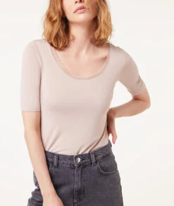 T-shirt Manches Courtes Maille Thermique -Boutique De Mode Luxe 653600492 c