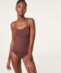 Débardeur à Bretelles Fines Maille Thermique -Boutique De Mode Luxe 653604485 6