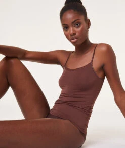 Débardeur à Bretelles Fines Maille Thermique