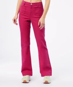 Pantalon Coupe Large En Coton Mélangé