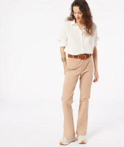 Pantalon Coupe Large En Coton Mélangé
