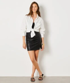 Jupe Similicuir Avec Fente -Boutique De Mode Luxe 653706505 6