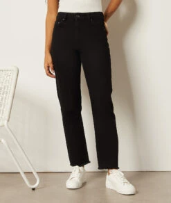 Jean Droit Taille Haute, 100% Coton -Boutique De Mode Luxe 653729005 6