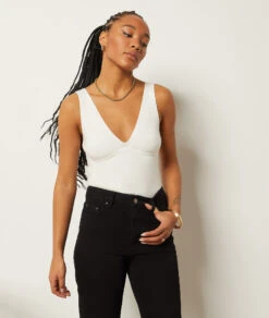 Jean Droit Taille Haute, 100% Coton -Boutique De Mode Luxe 653729005 c