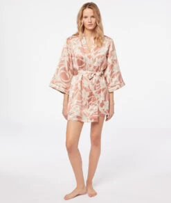 Déshabillé Satiné Imprimé Doublure Polaire -Boutique De Mode Luxe 653800888 6