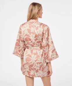 Déshabillé Satiné Imprimé Doublure Polaire -Boutique De Mode Luxe 653800888 a