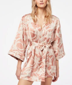 Déshabillé Satiné Imprimé Doublure Polaire -Boutique De Mode Luxe 653800888 c