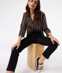 Chemise Manches Longues Rayée -Boutique De Mode Luxe 653809016 6