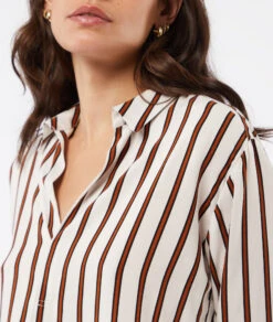 Chemise Manches Longues Rayée -Boutique De Mode Luxe 653809039 b
