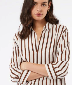 Chemise Manches Longues Rayée -Boutique De Mode Luxe 653809039 c