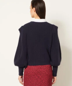 Pull En Maille Manches Bouffantes -Boutique De Mode Luxe 653811225 a
