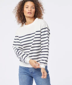 Sweat à Rayures En Coton Mélangé Personnalisable -Boutique De Mode Luxe 653819180 c