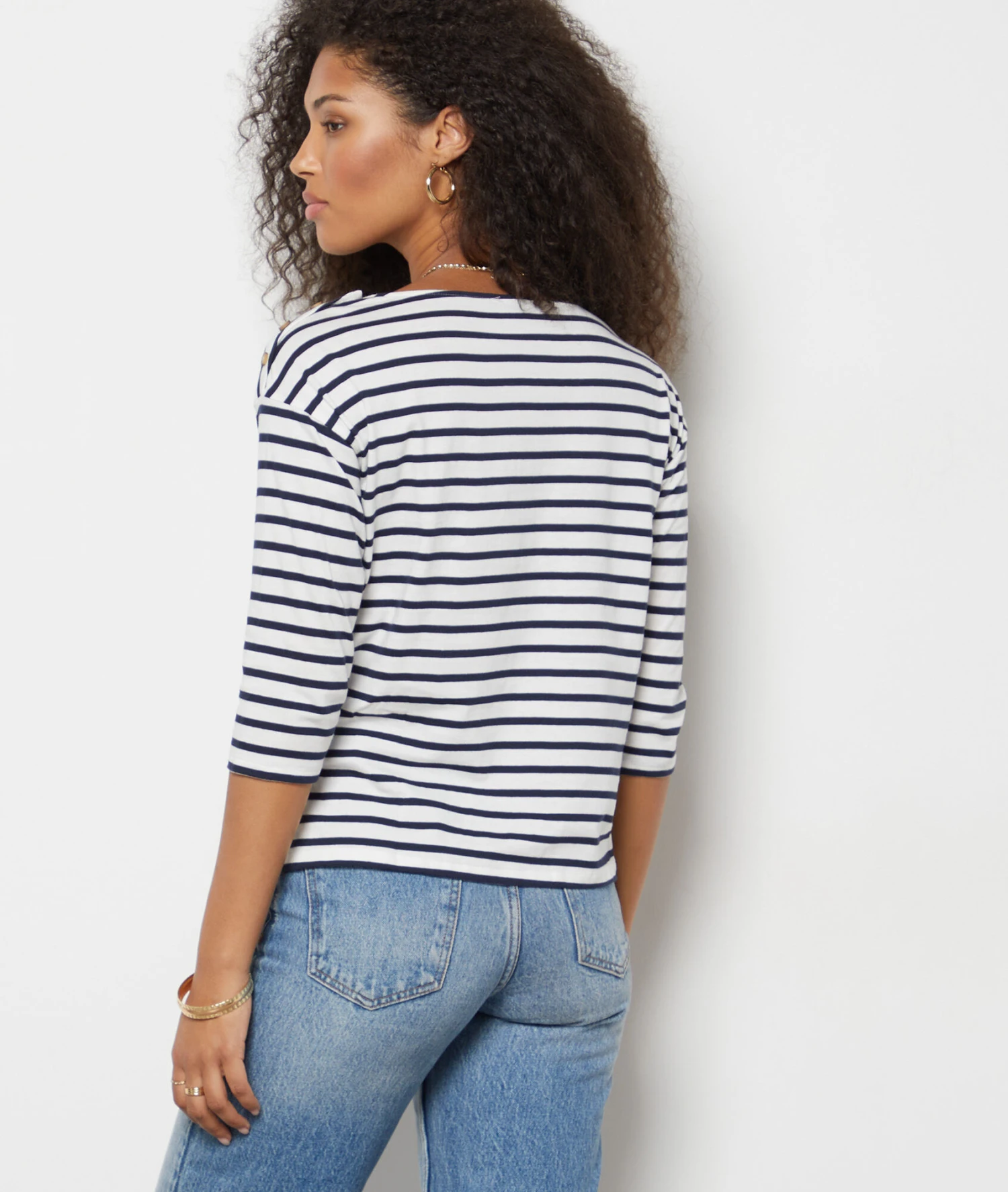 T-shirt Rayé Manches 3/4 4 T-shirt Rayé Manches 3/4 – Image 2