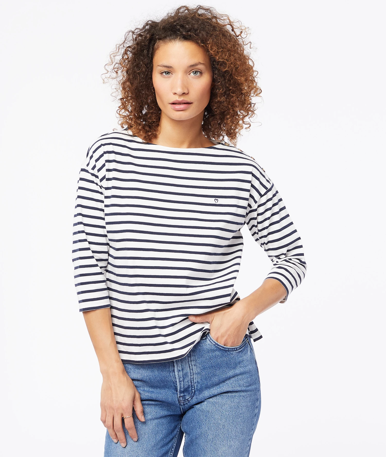 T-shirt Rayé Manches 3/4 7 T-shirt Rayé Manches 3/4 – Image 5