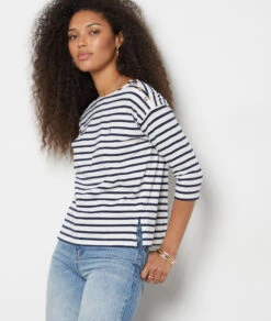 T-shirt Rayé Manches 3/4