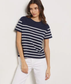 T-shirt à Rayures 100% Coton