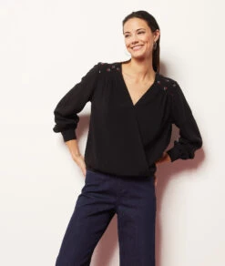 Blouse Détails Broderie -Boutique De Mode Luxe 653875705 c