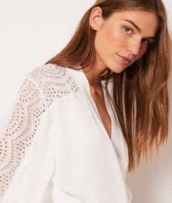 Déshabillé Détails Broderie Anglaise -Boutique De Mode Luxe 653890301 b