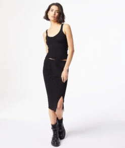 Jupe En Maille Avec Fente 9 Jupe En Maille Avec Fente -Boutique De Mode Luxe 653915505 6