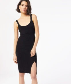 Jupe En Maille Avec Fente