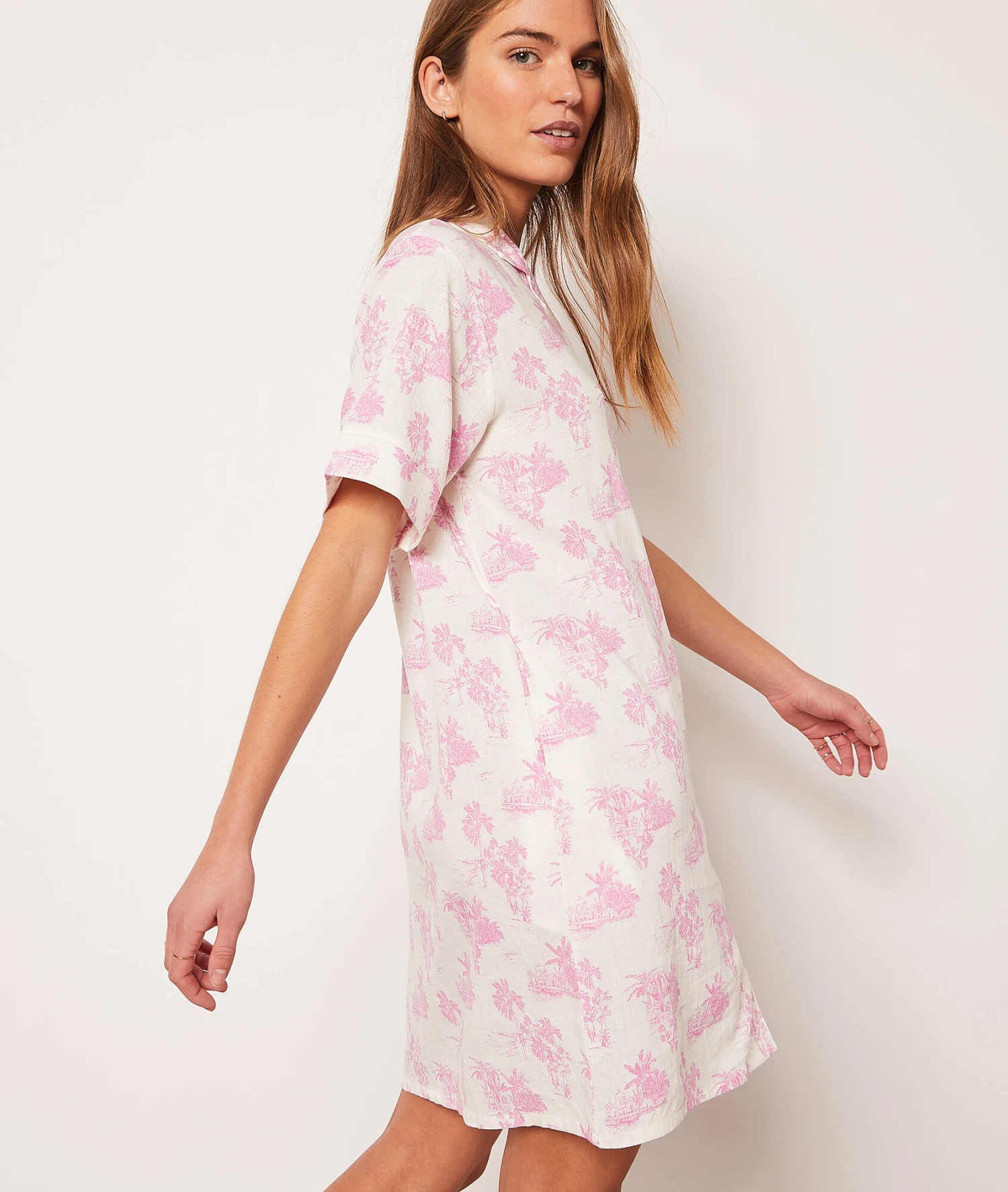 Chemise De Nuit En Lin Mélangé 5 Chemise De Nuit En Lin Mélangé – Image 3