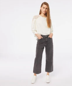 T-shirt Manches 3/4 Détails Dentelle -Boutique De Mode Luxe 653931480 6