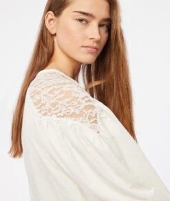 T-shirt Manches 3/4 Détails Dentelle -Boutique De Mode Luxe 653931480 b