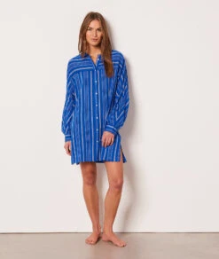 Chemise De Nuit Rayée -Boutique De Mode Luxe 653944423 6