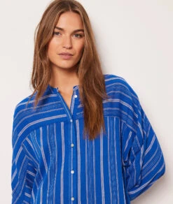 Chemise De Nuit Rayée -Boutique De Mode Luxe 653944423 b