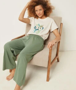 Pantalon De Pyjama 7/8 En Coton -Boutique De Mode Luxe 653947544 6