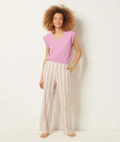 Pantalon De Pyjama En Lin Mélangé -Boutique De Mode Luxe 653948470 c