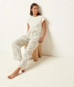 Pantalon De Pyjama Imprimé 7/8 -Boutique De Mode Luxe 653951180 c