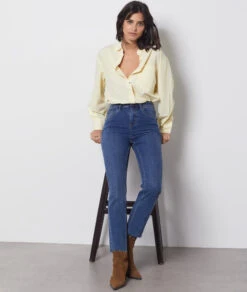 Jean Taille Haute Coupe Slim